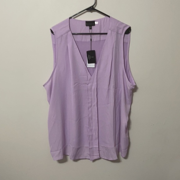Bobeau Alison Pleat Front V-neck Top Size 3X - Picture 5 of 7